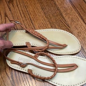 Leather strap flat sandal made in Italy sold in St Bart’s boutique